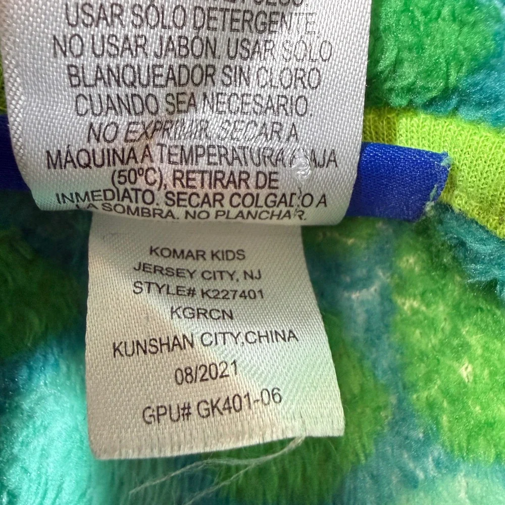 Sainteve‎ Kids Dinosaur Pajamas Kids S 7/8 Green Excellent Hooded Fleece Onesie